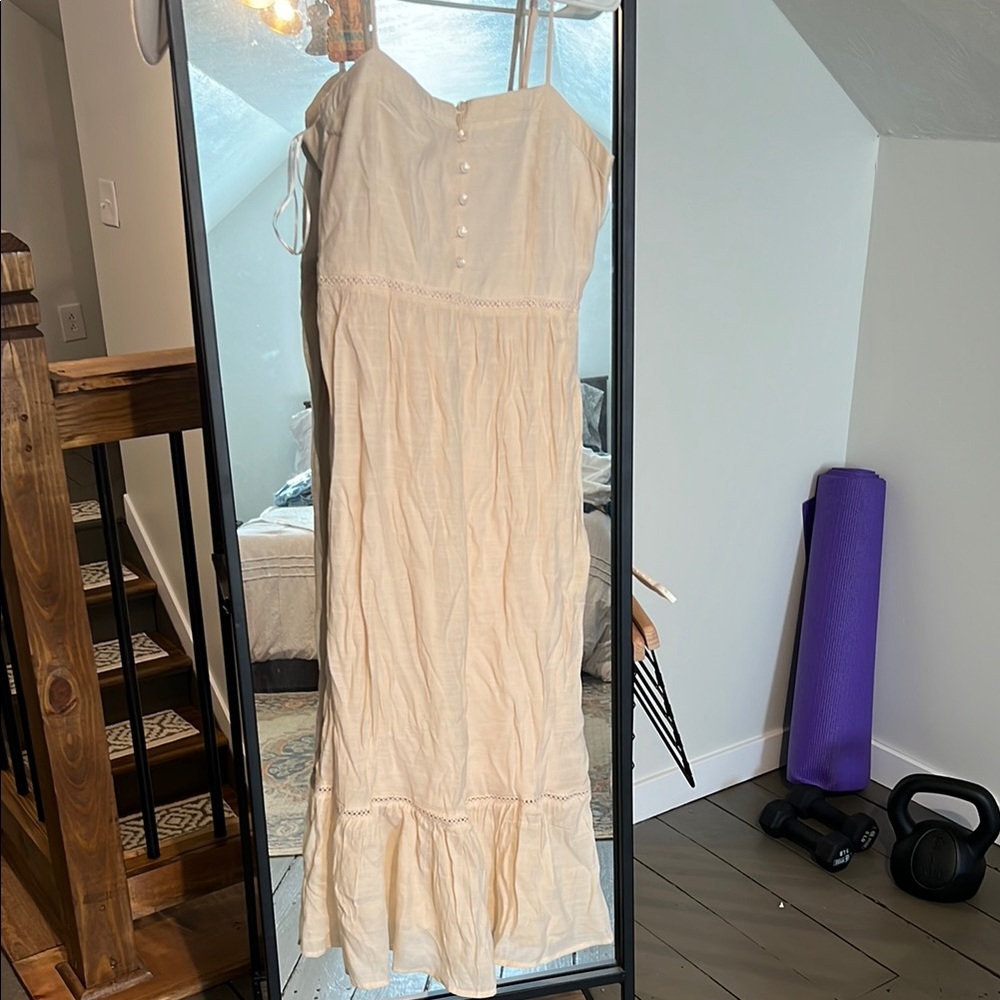 Cream Tiered Maxi Dress